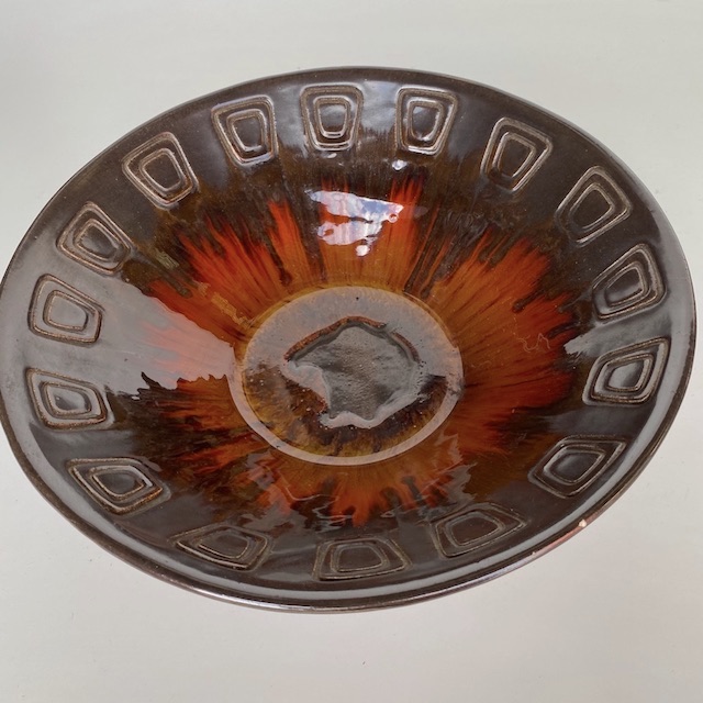 DECOR (BOWL), 1960s Glazed Brown Red